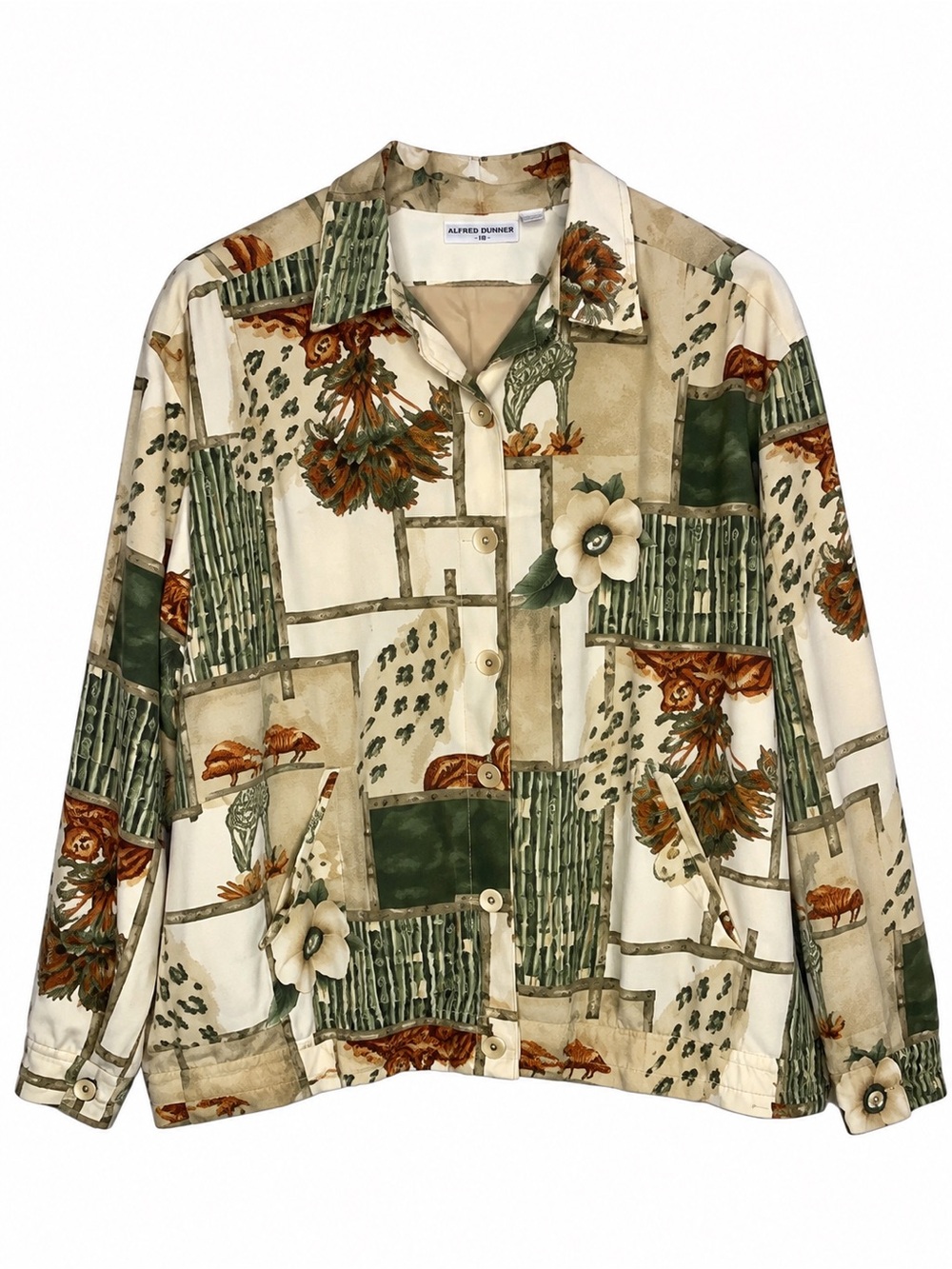 Alfred Dunner Safari Animal Floral Print Jacket Size 18